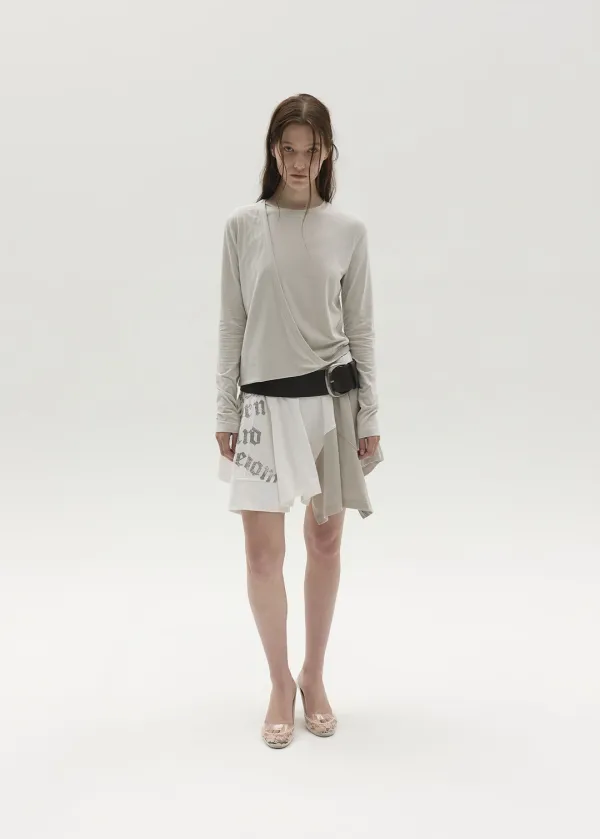 DIAGONAL WRAP TOP (LIGHT GREY)