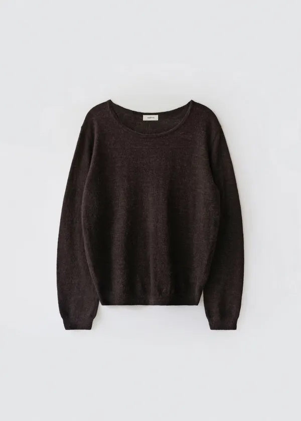 Roco alpaca round knit (dark brown)
