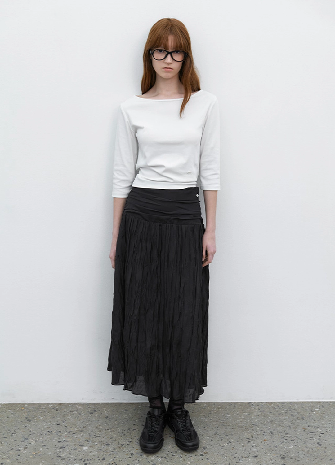 아뜰리에 나인 (SK-5077)WRINKLE SHIRRING LONG SKIRT 상품 이미지 1