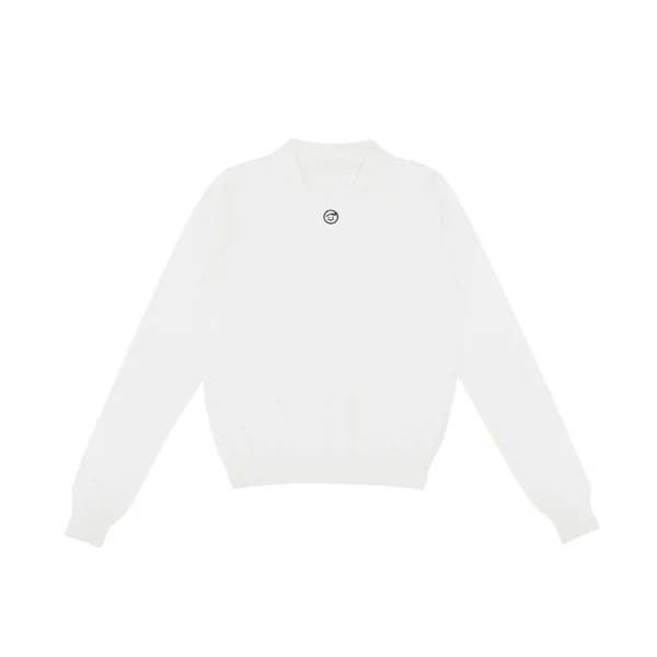 Smiley Patch Collar Knit (cloud white)
