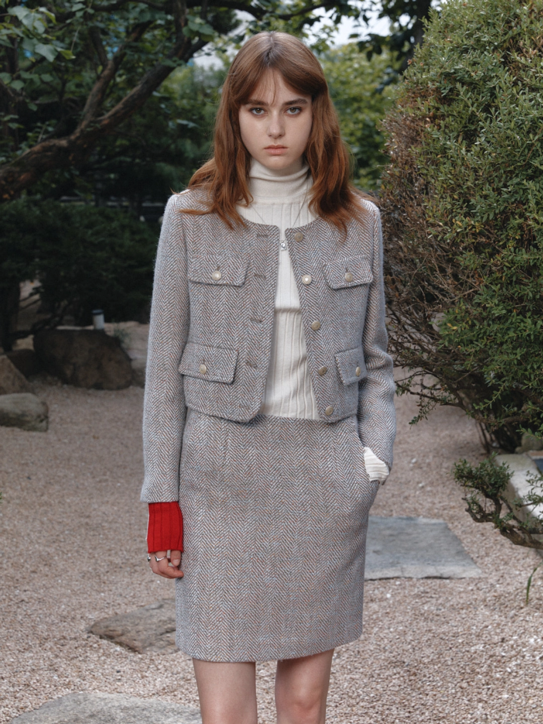 뮤제 [REFURB] MIENNE Tweed Wool Mini Skirt_Beige 상품 이미지 1