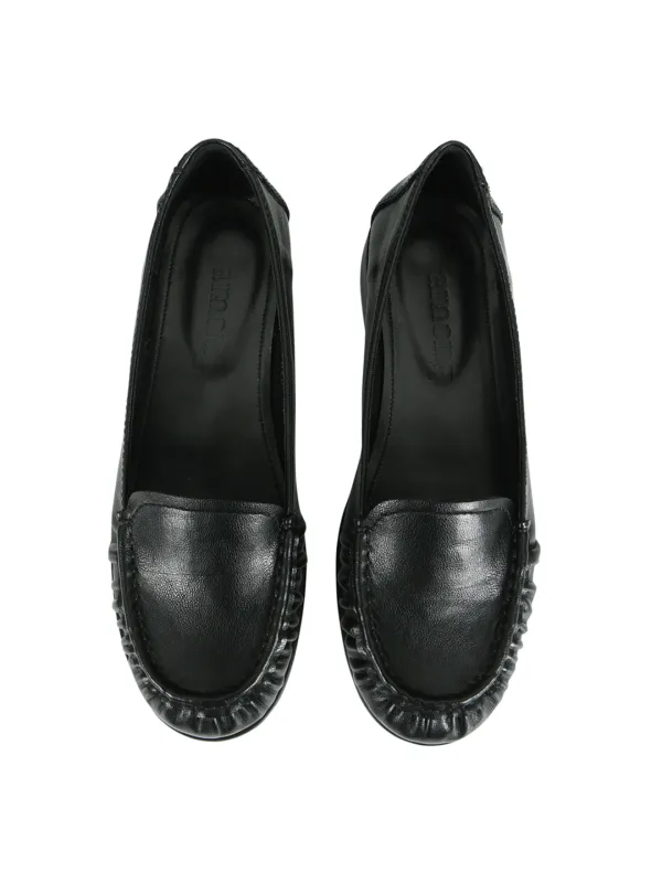 A SHIRRING LOAFER_BLACK