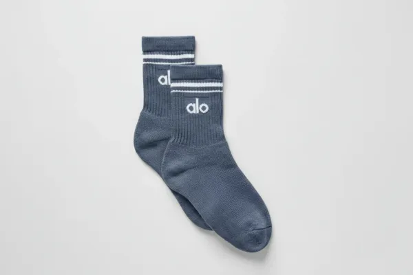 Unisex Half-Crew Throwback Sock - Bluestone/White