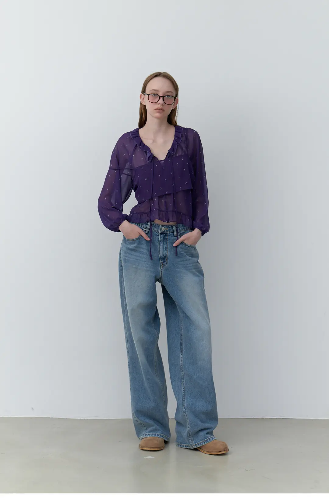 순수 Overfit Jeans (Mid Blue) 상품 이미지 1