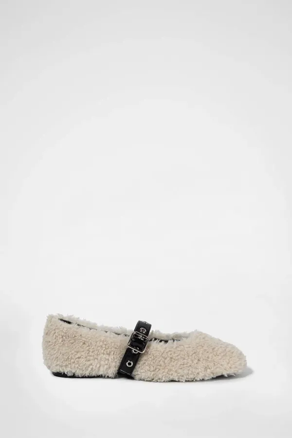 BOUCLE BALLERINA FLAT / BEIGE