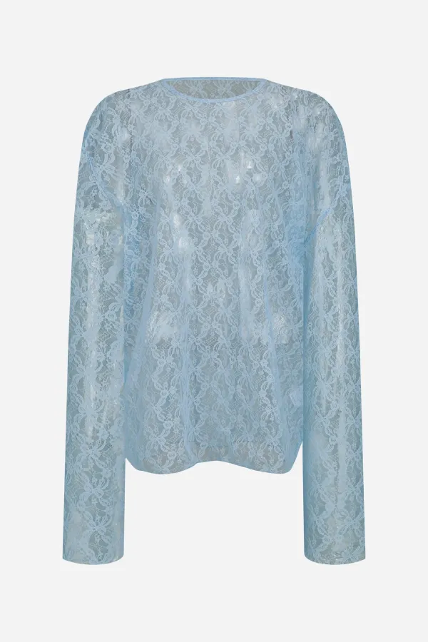 25SS little lace see-through t-shirt