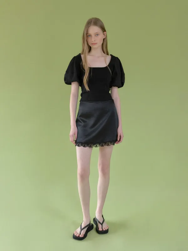 french puff top (black)