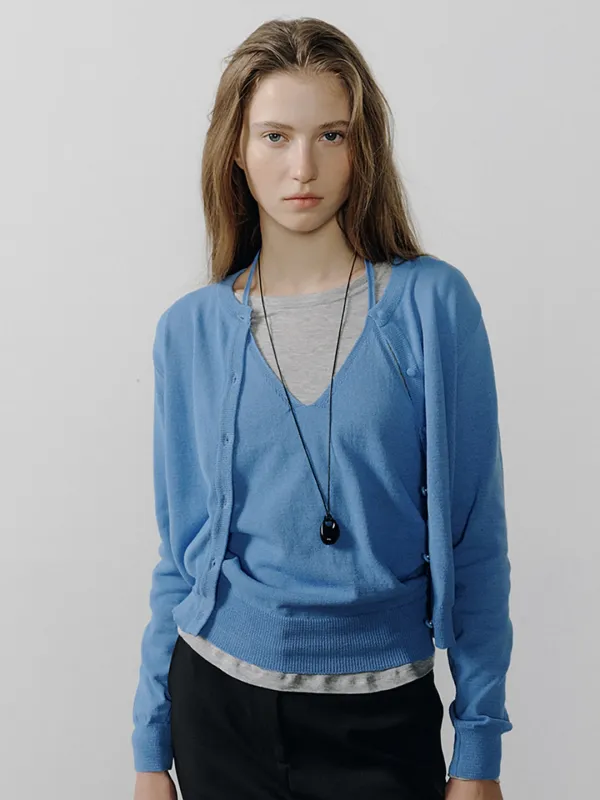 [한소진 착용] COOL COTTON BUTTON CARDIGAN_2COLOR