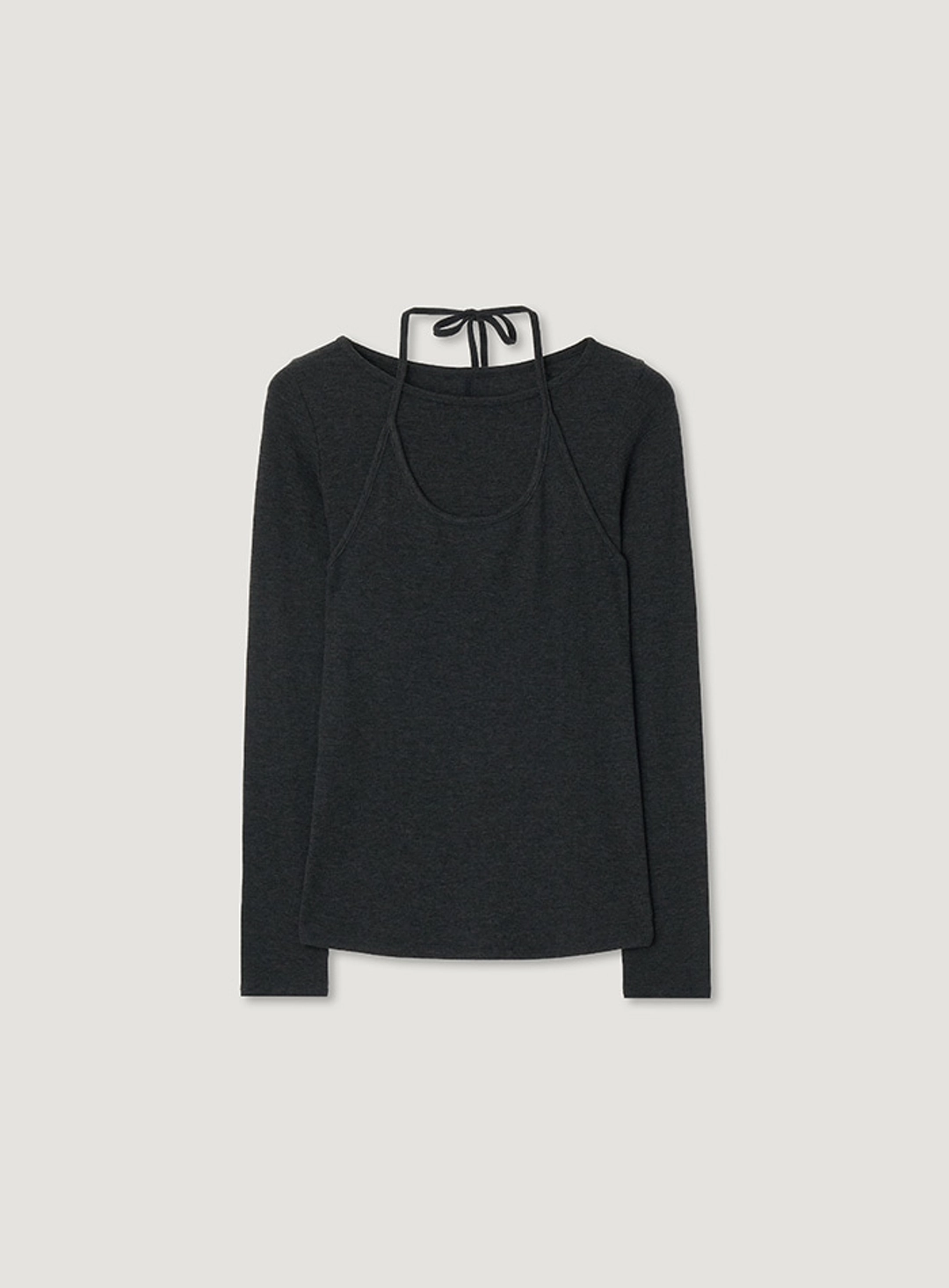 망고매니플리즈 YARO HALTER TEE_CHARCOAL 상품 이미지 1