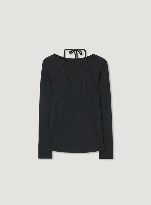 YARO HALTER TEE_CHARCOAL