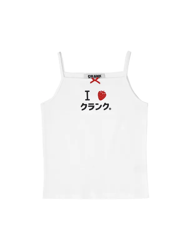 I STRAWBERRY CRANK SLEEVELESS_WHITE