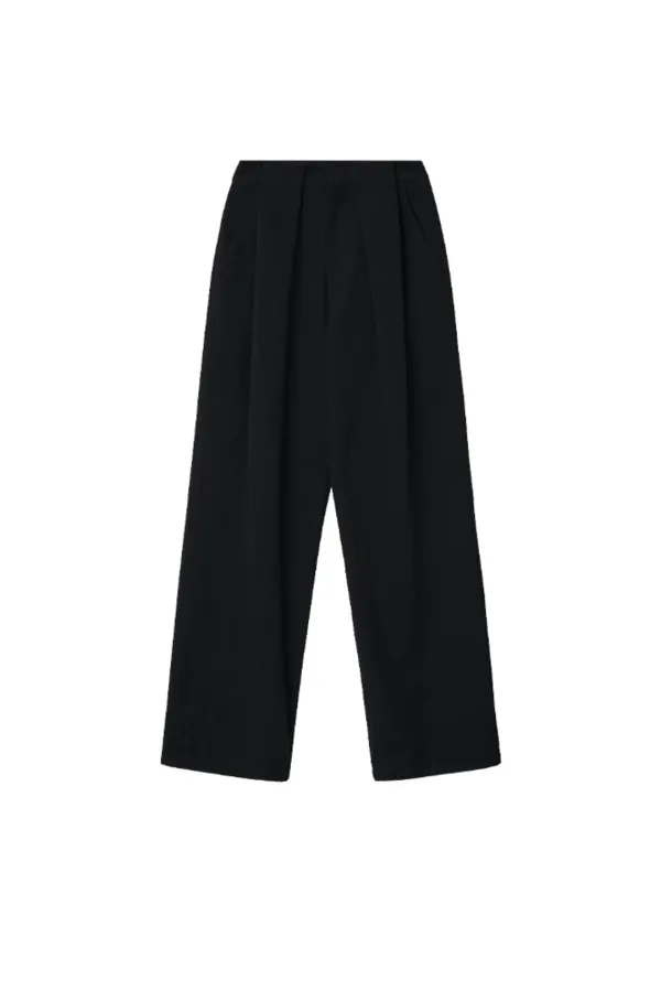 Wide tuck trousers - Black (9/21 예약 발송)