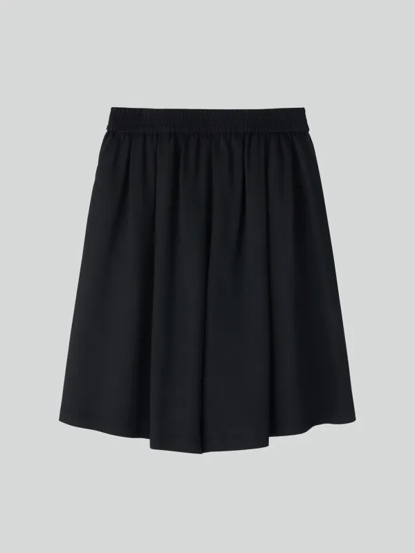 BANDING WIDE CULOTTE PANTS (BLACK)