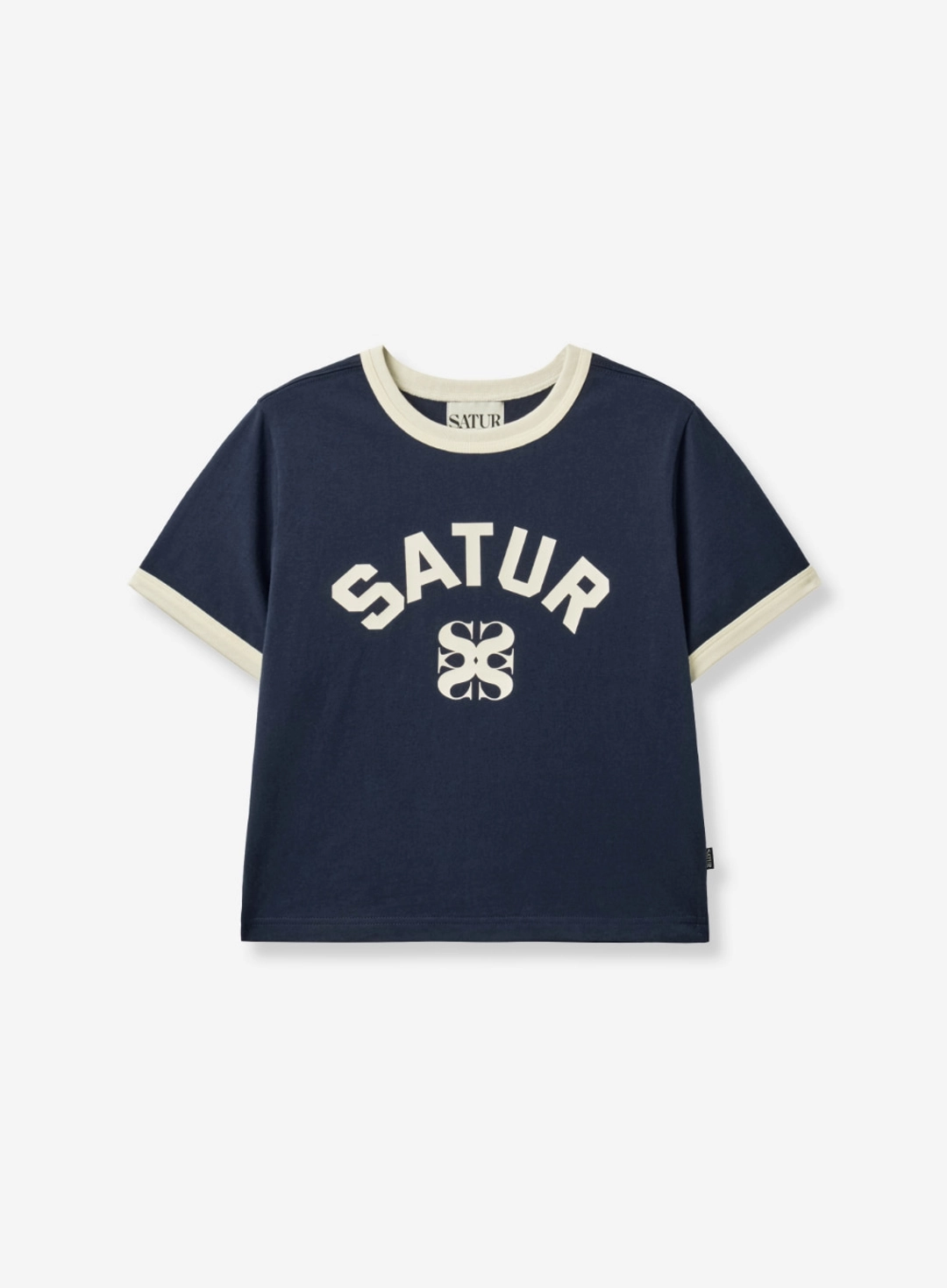 세터 (W) Arch Logo Ringer T-Shirt - Navy 상품 이미지 1