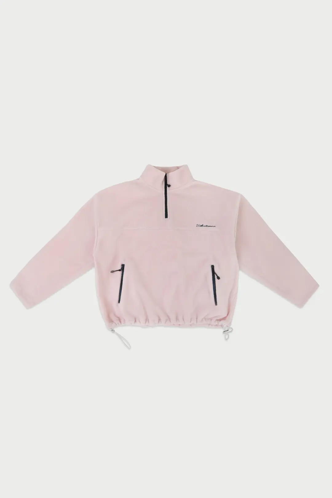 Love fleece half zip up_baby pink