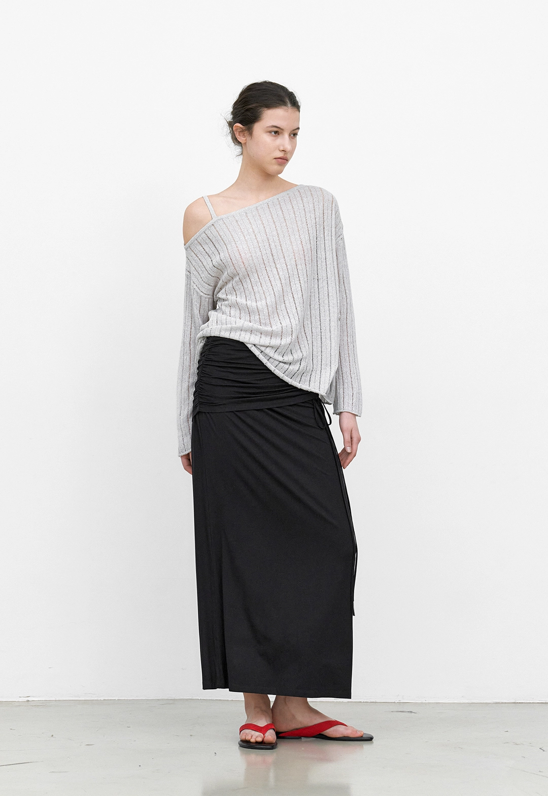 아뜰리에 나인 (T-7238)ONE SHOULDER STRAP SKASI KNIT 상품 이미지 2