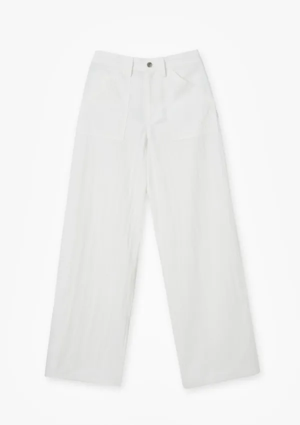 Wide cargo pants Ivory