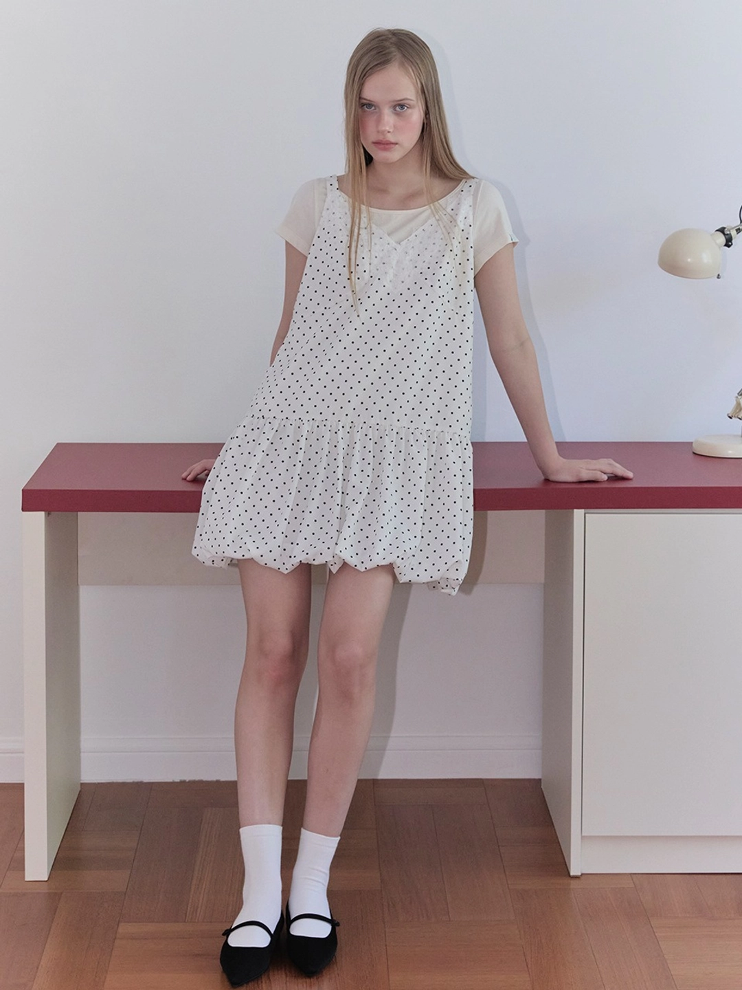 마가린핑거스 DOT BALLOON ONE PIECE (WHITE) 상품 이미지 2