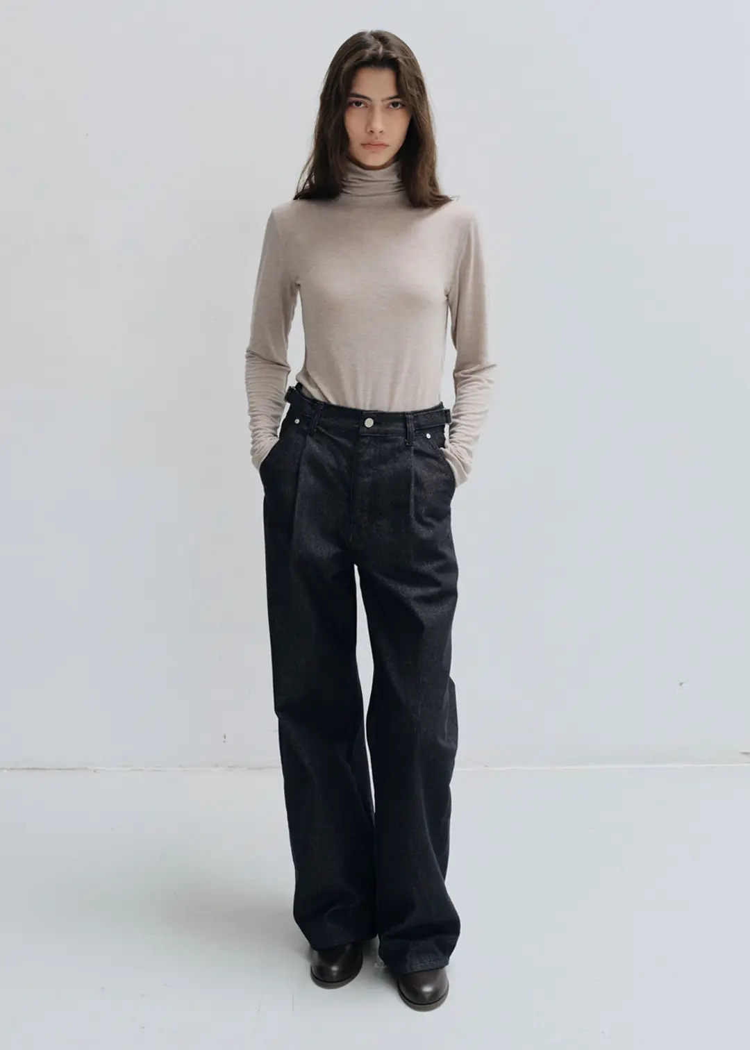 블루브릭 Buckle tuck denim (raw blue) 상품 이미지 1