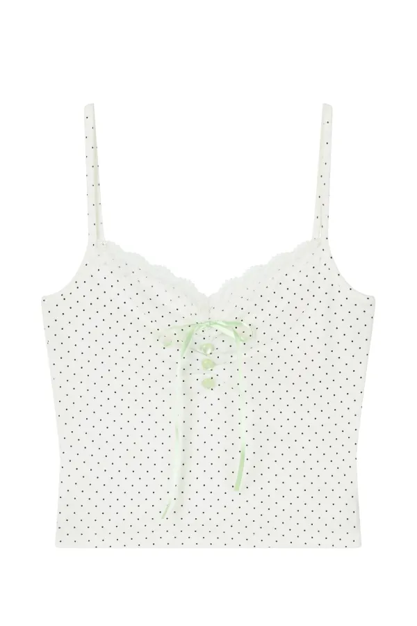 DOT RIBBON SLEEVELESS (WH)