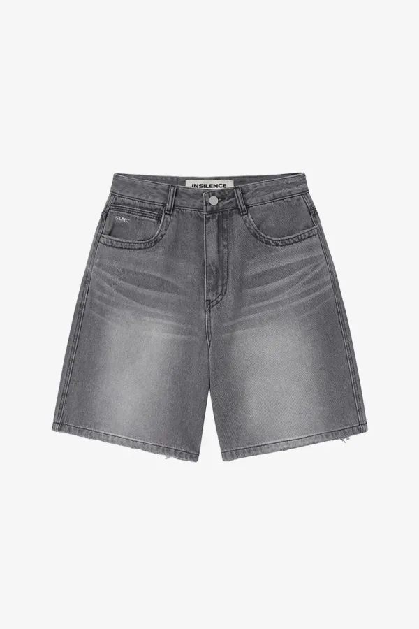 [CALIK] 와이드 버뮤다 데님 DARK GREY