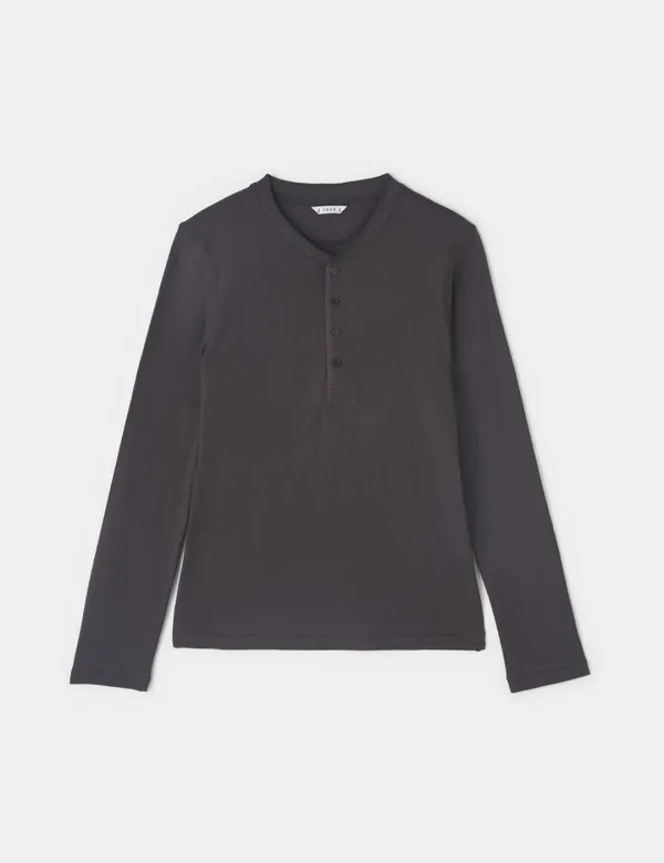 Leadon Button T-shirt (Brown)