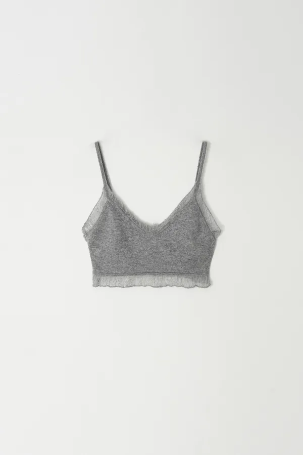 Cashmere Frill Bustier (gray)