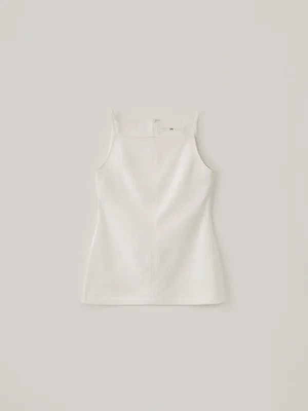 Linen Sleeveless Blouse - White