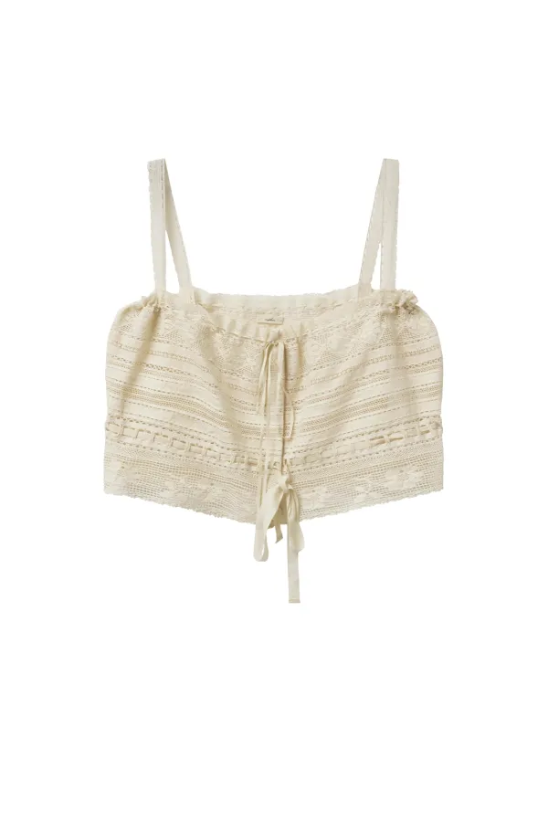Via Lila sleeveless blouse (Ivory)