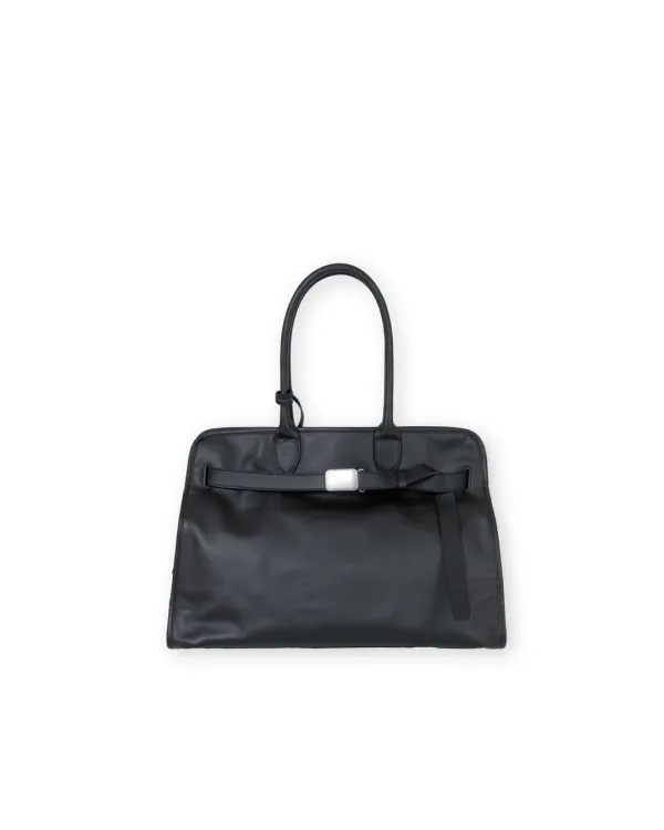 Leather Buckle 17 Bag, Black
