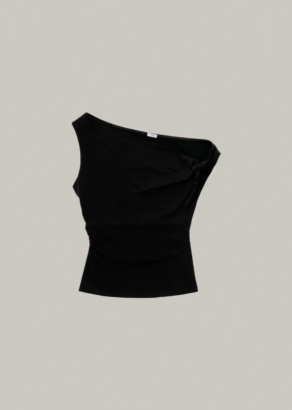 shirring unbalance sleeveless (2color)