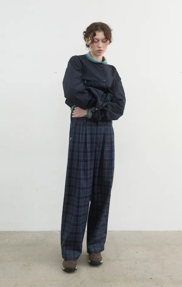 429. Check Wide Pants_Navy