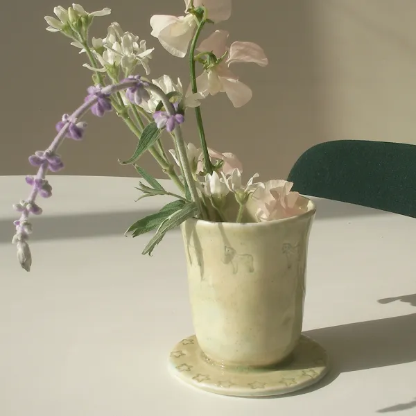 ceramic daystar goblet-ivory