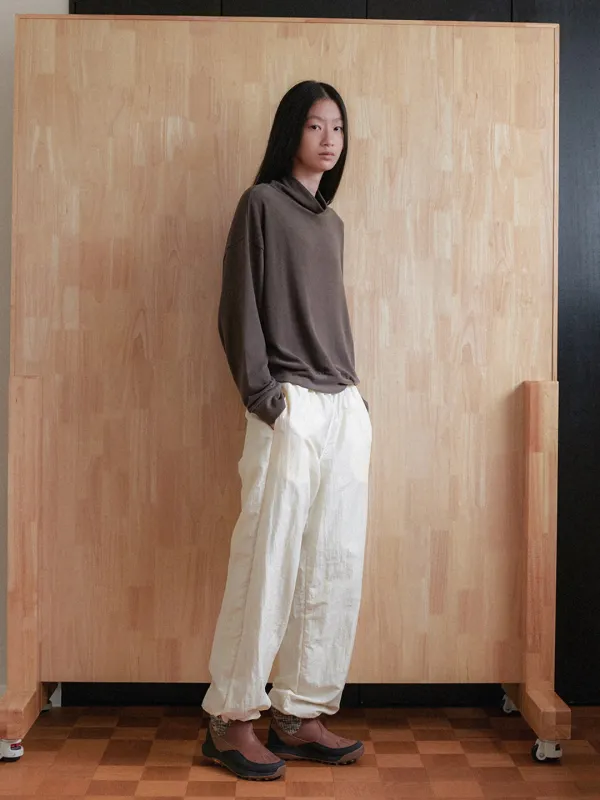 [26FW] Nylon fleece twotone pants - Cream