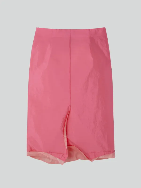 LAYERED DETAIL MIDI SKIRT (PINK)