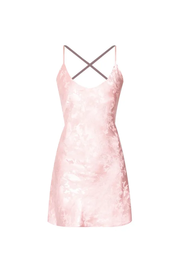 OPEN BACK MINI SLIP DRESS (LIGHT PINK)