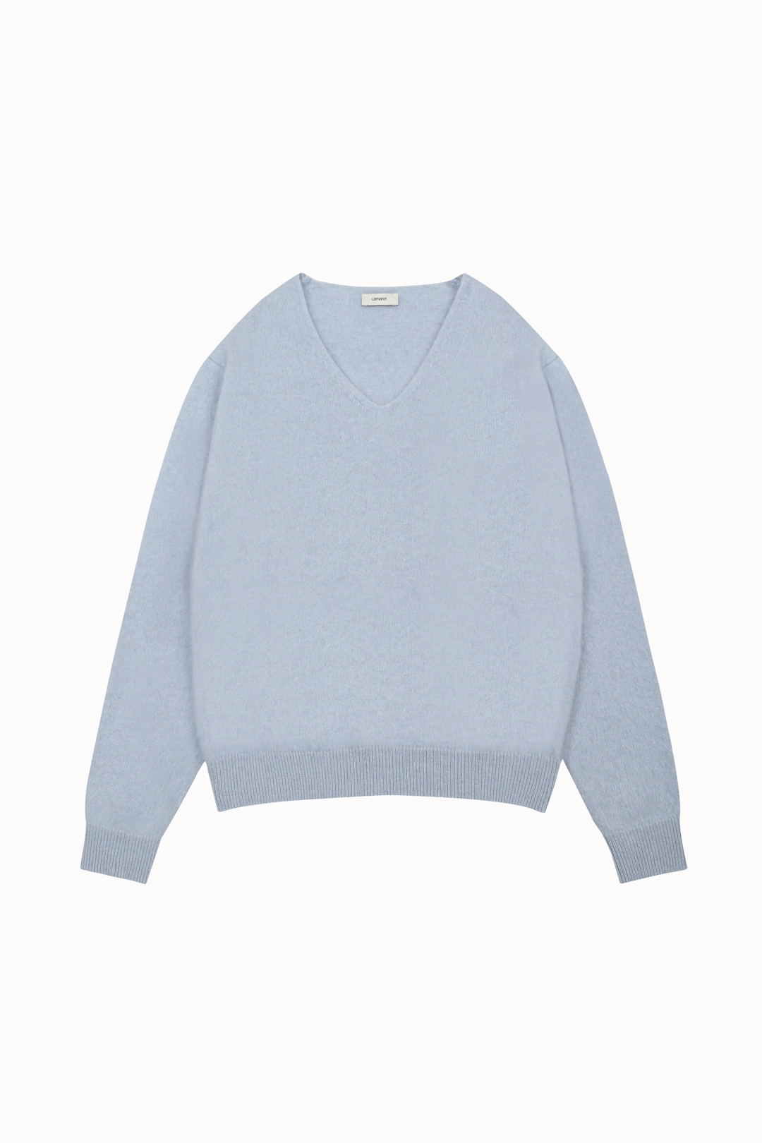 라메레이 Silk Wool Brushed V-Neck Knit Top [LMBFWIKN2105]-Baby Blue [10/12 예약배송] 상품 이미지 2