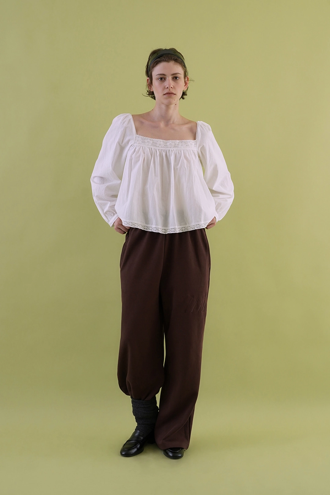 위드아웃썸머 [이나pick] Lettering sweat pants_brown 상품 이미지 2