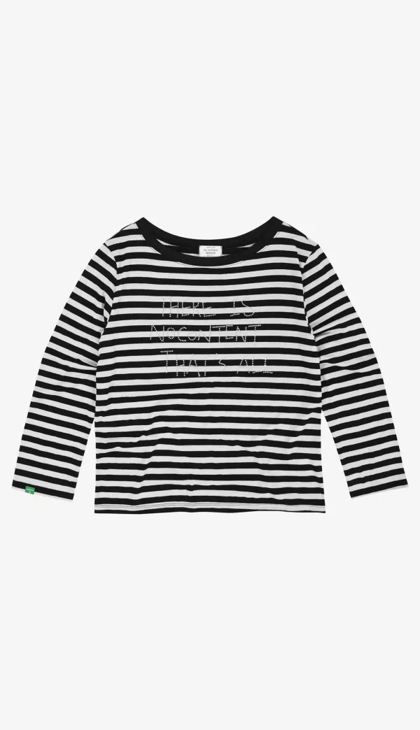 230. Off Shoulder Stripe T _ Black