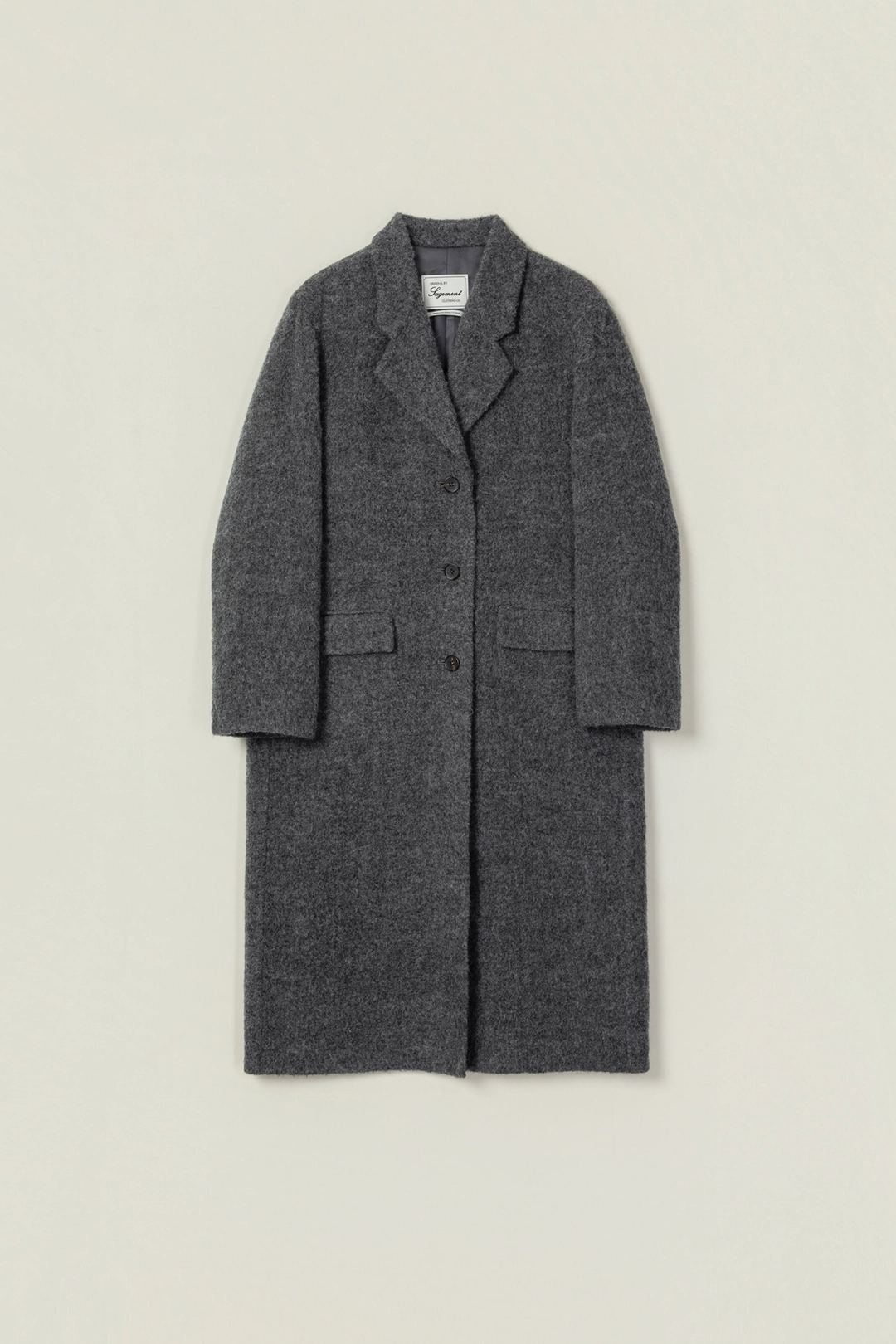 세이지먼트 RUE HANDMADE ALPACA BOUCLE LONG COAT_CHARCOAL 상품 이미지 3