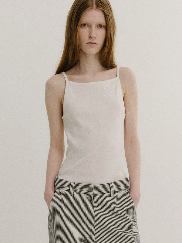 Soft ribbed sleeveless (White)