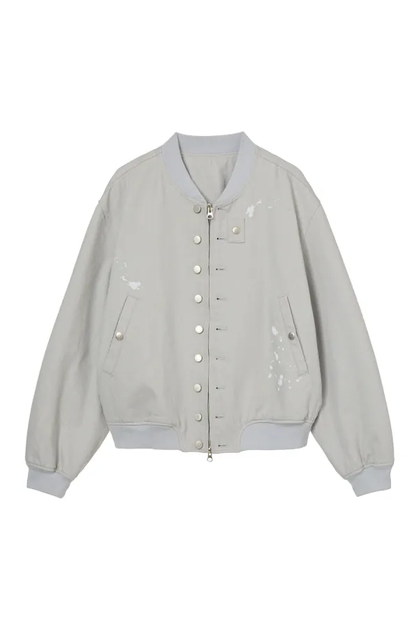 PAINT STUD COTTON MA1 IN LIGHT GREY