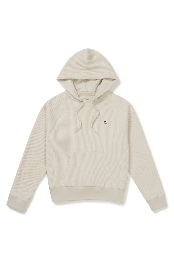 [25SS clove] Waffle Hooded Pullover_Women (Light Beige)