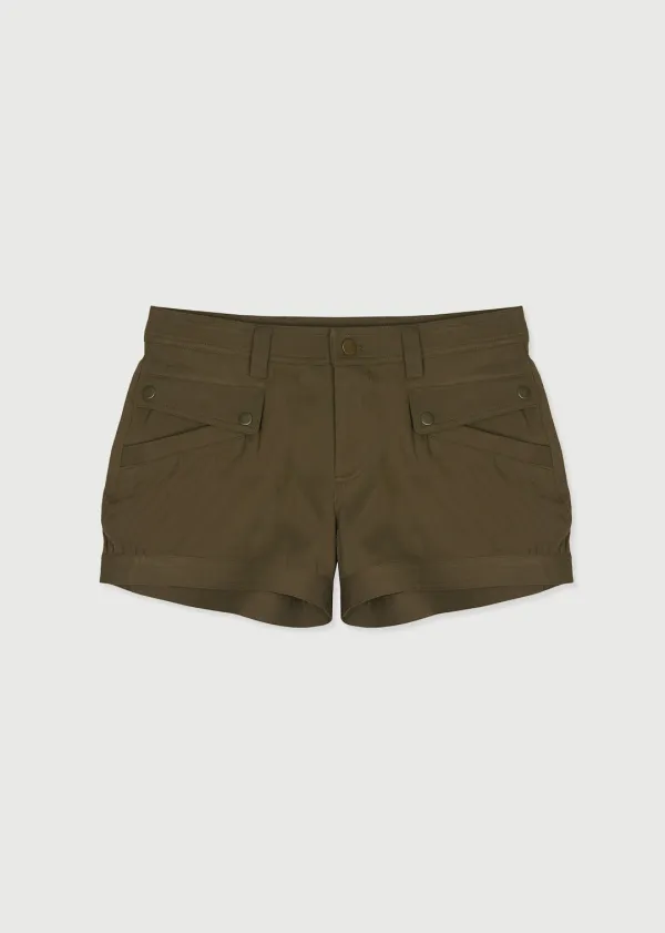 FLAP POCKET SHORTS - KHAKI