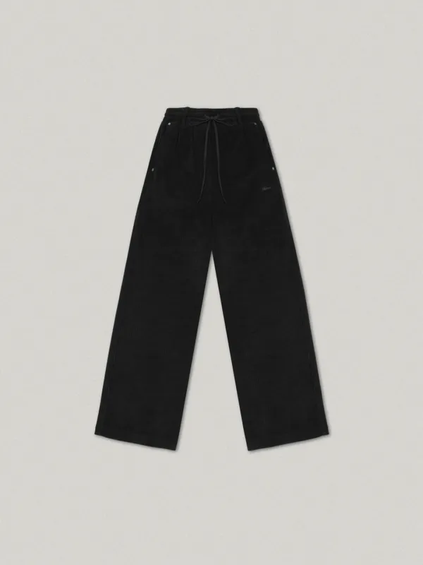Mou Corduroy Banding Pants - Black모우 코듀로이 밴딩 팬츠