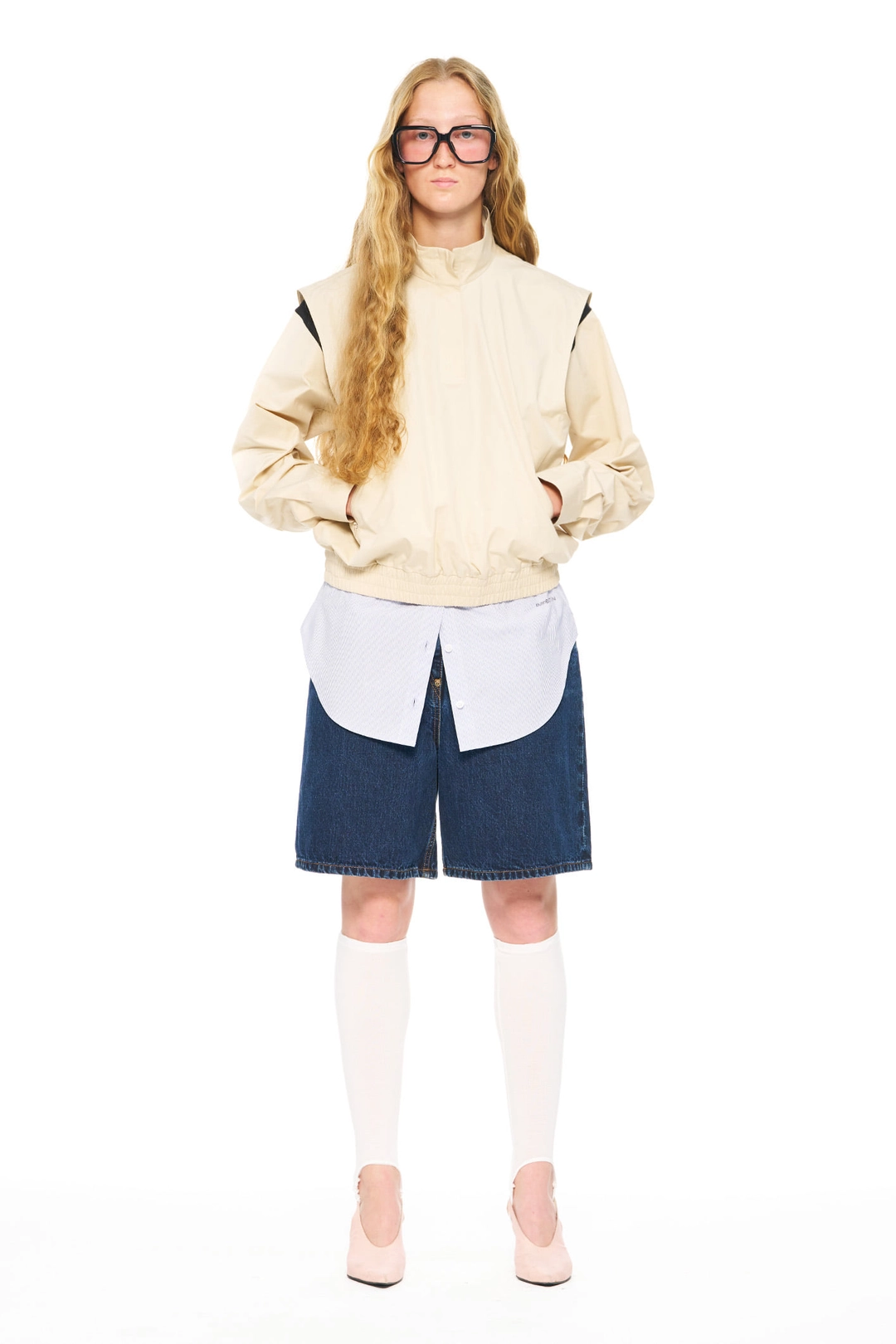 푸쉬버튼 PS26 BLACK DUALBLOCK SHIRTSLEEVE TOP 상품 이미지 2