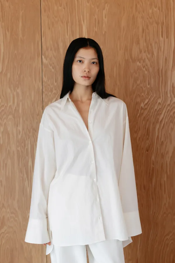 Wide Cuffs Overfit Shirt_Cream