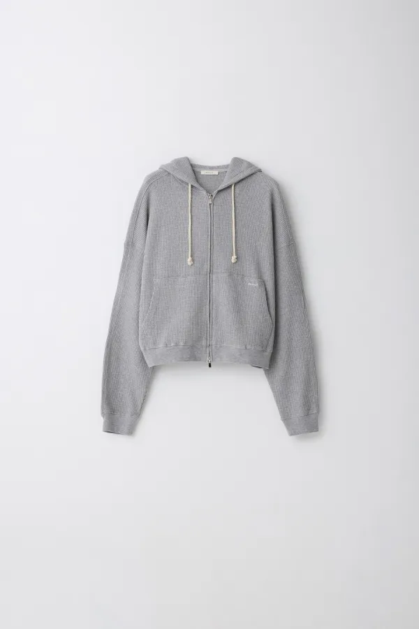 Waffle Hoodie_Melange Gray