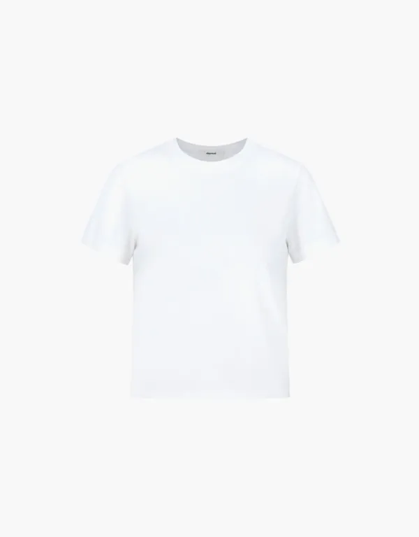 cotton basic slim t-shirt - cream