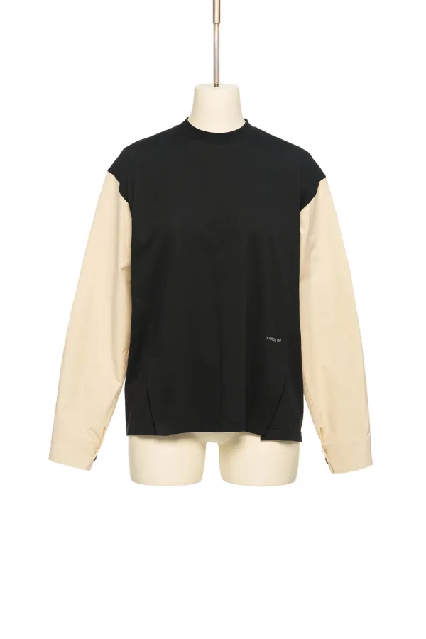 PS26 BLACK DUALBLOCK SHIRTSLEEVE TOP
